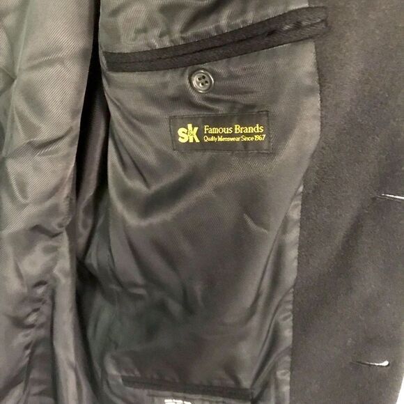 Taylor’s Row Pure Camel Hair Black Sports Coat 42R - Picture 2 of 3